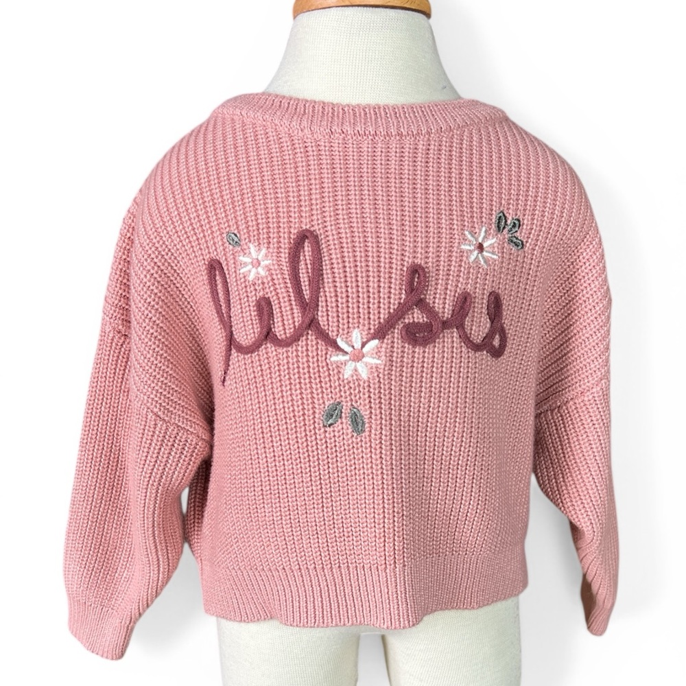 Gerber Pink Embroidered Toddler Girls Sweater